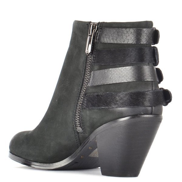 Lucca Black Leather Ankle Boot