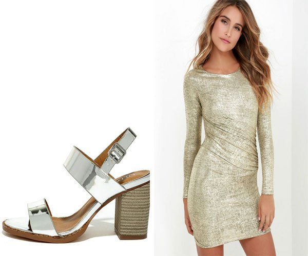 Lulus Metallics-Shine Fashion Dress & Footies