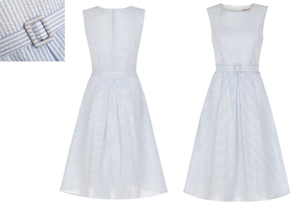 White and Blue Stripe Vintage Dress