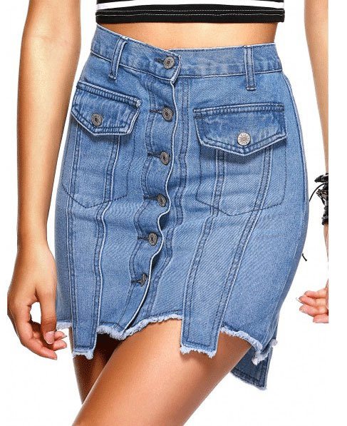 High Waisted Denim Skirt