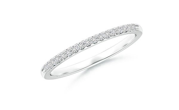 Fishtail Set Diamond Semi Eternity Wedding Band