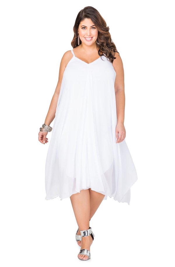 plus size flowy white dress