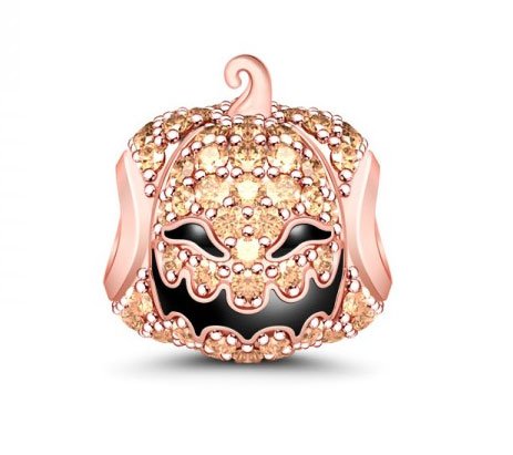 Pumpkin Champagne CZ Charm