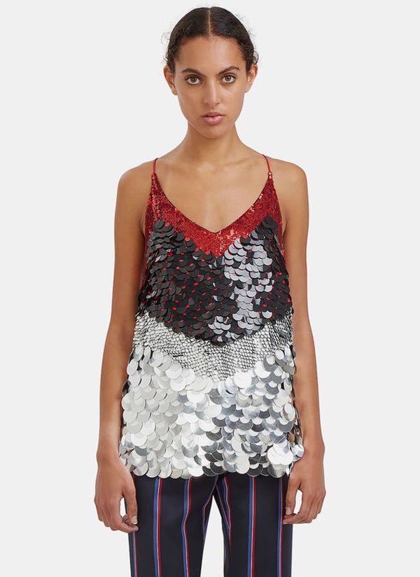 women’s greer sequinned metallic paillette top